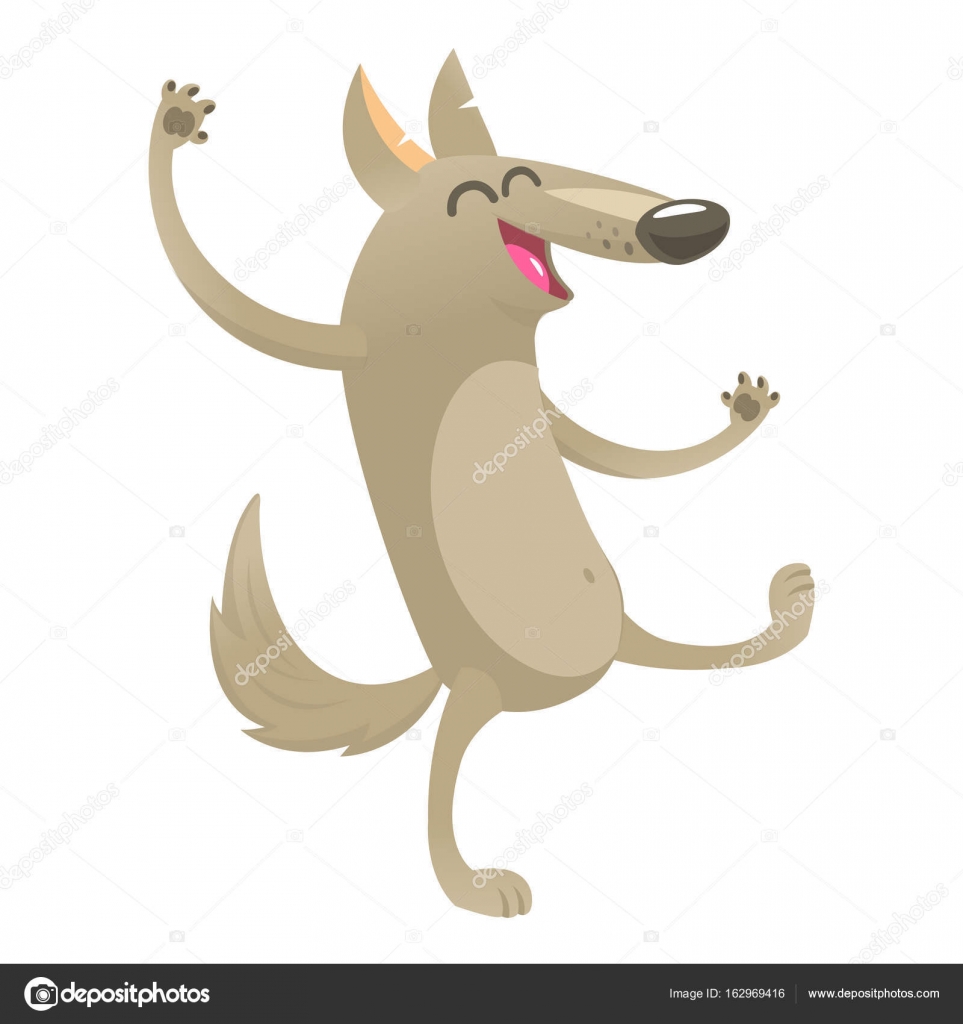 Rysunek Wilka Ilustracja Wektorowa Dla Dzieci Na Białym Tle