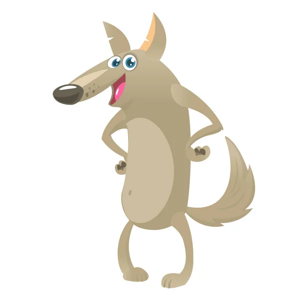 Cartoon wolf. Vector illustration for kids isolated — Stock Vector