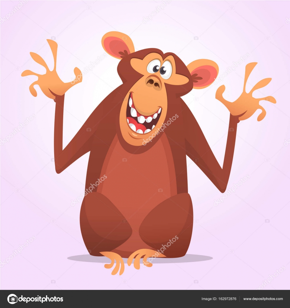 Ícone De Cara De Macaco, Cartoon Bonito, Caráter Engraçado, Design