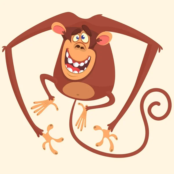 卡通可爱的黑猩猩。色彩丰富的插画的有趣的猴子 — 图库矢量图片
