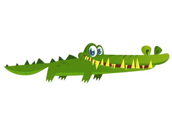 Милый крокодил. Изолированная векторная иллюстрация — стоковый вектор