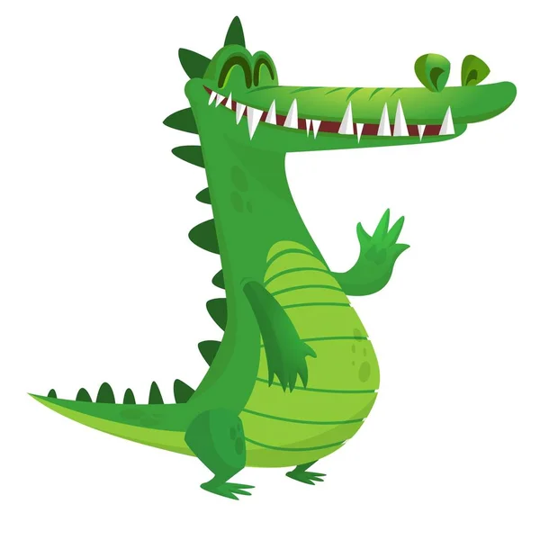 Crocodilo dos desenhos animados. Ícone de personagem de raptor vetorial —  Vetores de Stock