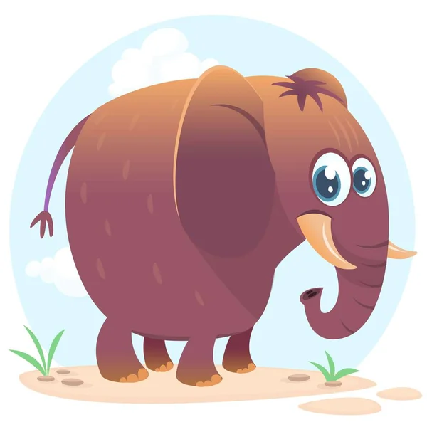 Elefante lindo de dibujos animados. Ilustración vectorial o icono aislado — Vector de stock