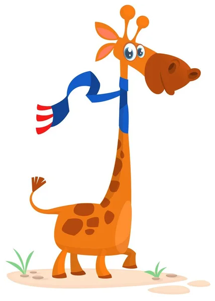 Cartoon cute giraffe. Vector illustration — Stock Vector