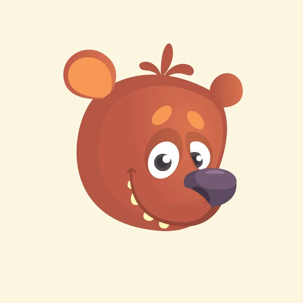 Roztomilý medvídek kreslený ikona. Vektorové ilustrace cool medvědí hlavy. Ideální pro tisk, nálepky, banner nebo znak. Prvek návrhu izolované na bílém — Stockový vektor