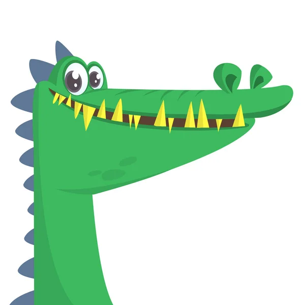 Мультфильм крутой крокодил улыбается. Векторная иллюстрация . — стоковый вектор