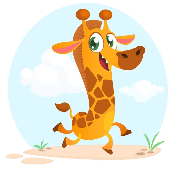 Клевый мультяшный жираф. Векторная иллюстрация . — стоковый вектор