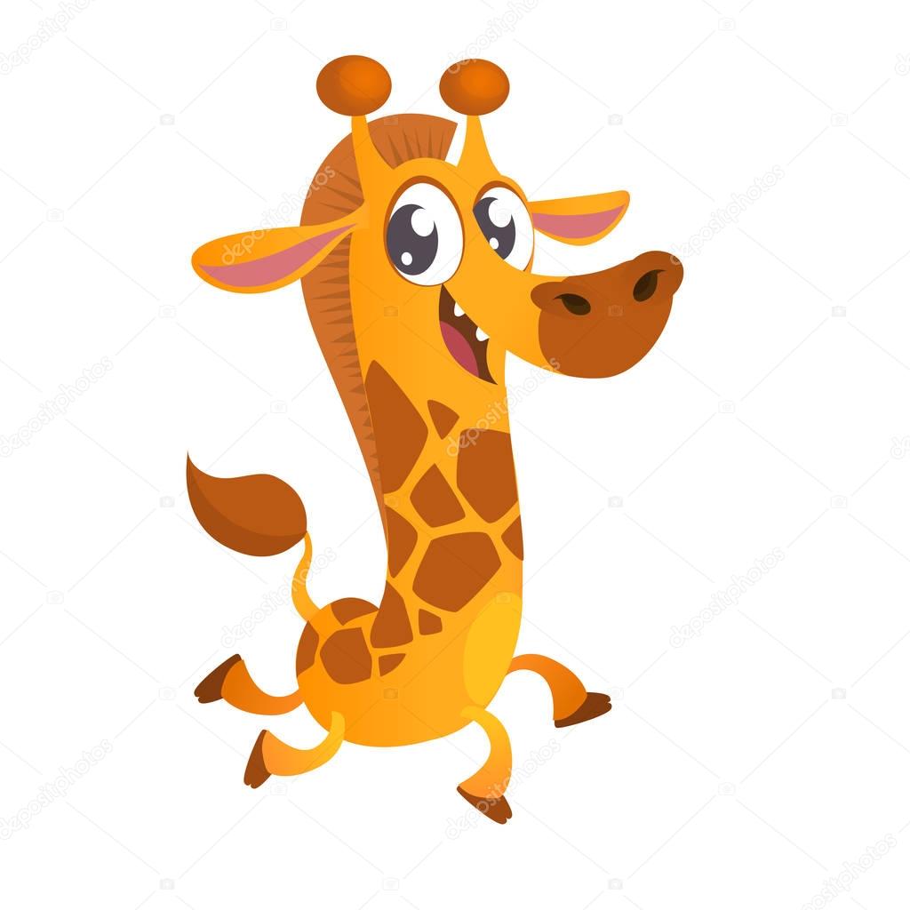 Cute cartoon giraffe character icon. Wild animal ...