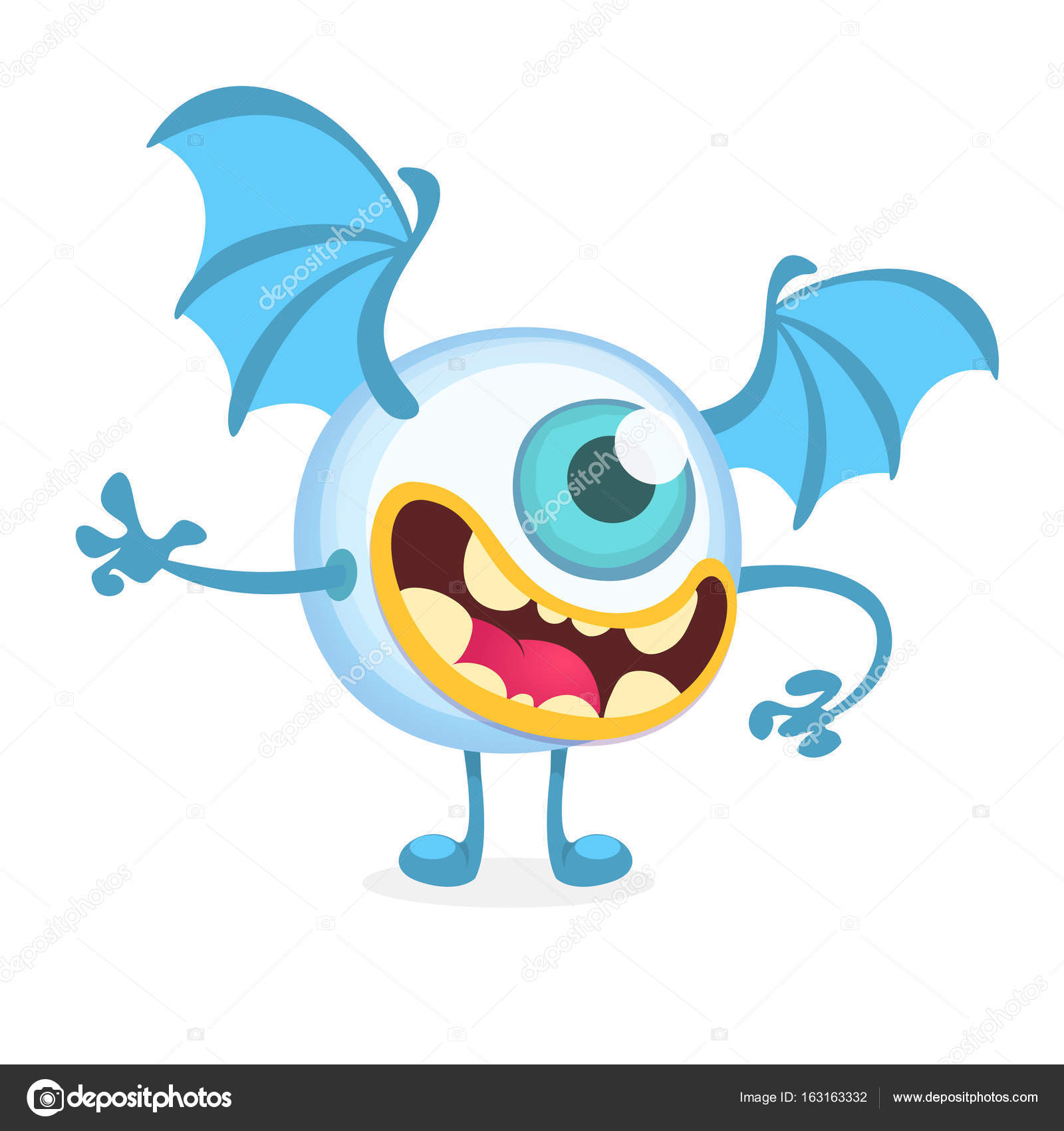 Dessin animé vol monstre cyclop Caract¨re de vecteur — Image Dessin animé vol monstre cyclop Caract¨re de vecteur — Image vectorielle