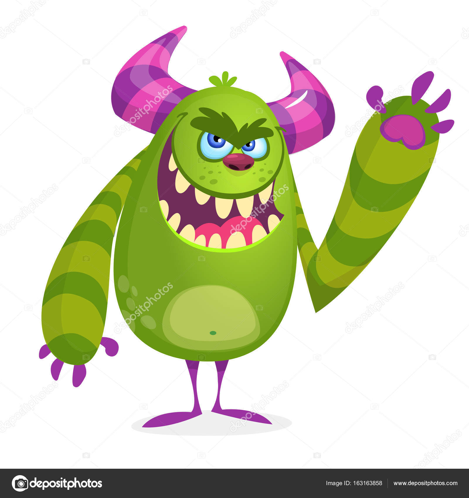 Monstro verde alienígena usando desenho de mascote com capuz, Gráficos -  Envato Elements