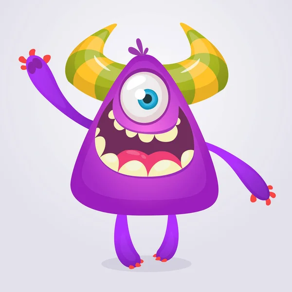 Happy cartoon monster. Halloween vector illustration — Stock Vector