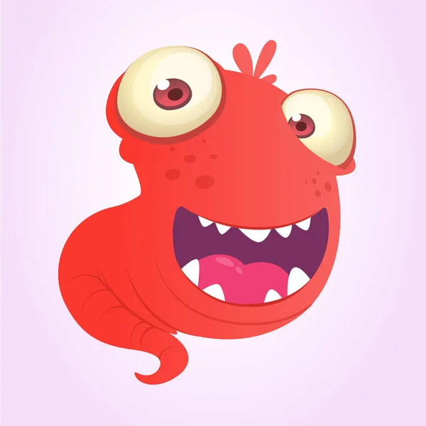 Lustige Cartoon-Blob schleimiges Monster lachen. Vektor-Alien-Illustration — Stockvektor