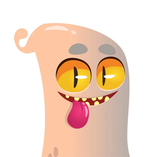 Cute cartoon ghost showing tongue. Vector ghost illustration — Stock Vector