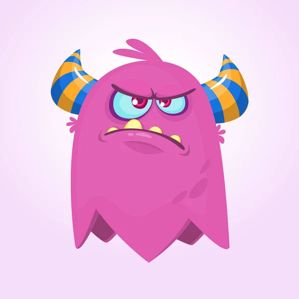 Angry cartoon monster. Angry flying monster emotion. Halloween vector illustration