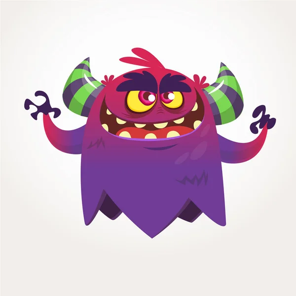 Angry cartoon monster. Halloween vector illustration — Stock Vector