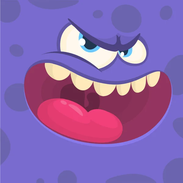 Cartoon monster gezicht vierkante avatar. Vector — Stockvector