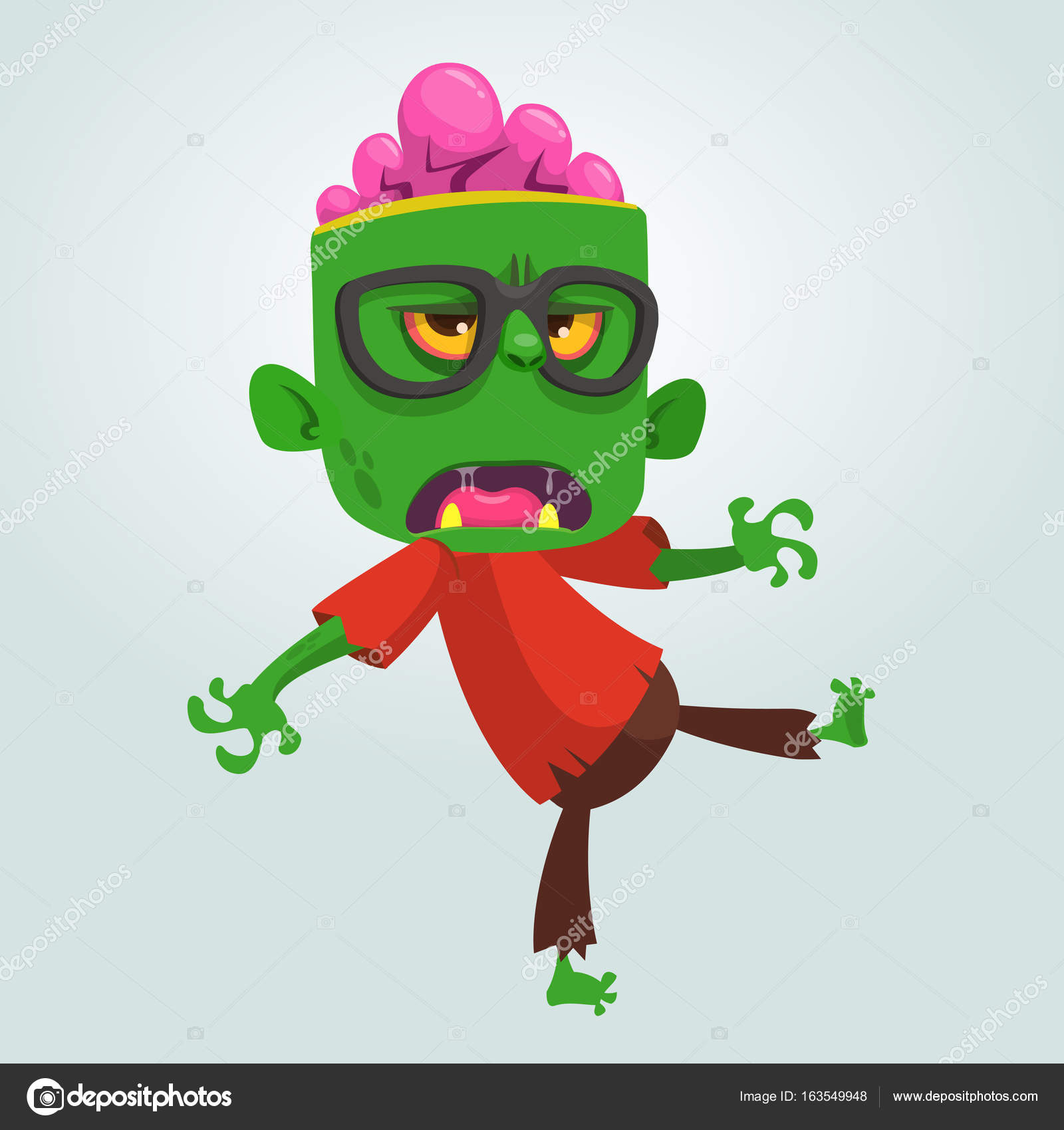 Cartoon zombie nerd with glasses. Halloween vector illustration of funny cool zombie isolated on white Stock Vector Image by © #163549948 Cartoon zombie nerd with glasses. Halloween vector illustration of funny cool zombie isolated on white Stock Vector Image by © #163549948