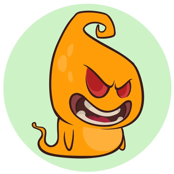 Fantasma cattivo sorridente cartone animato. Illustrazione vettoriale Halloween — Vettoriale Stock