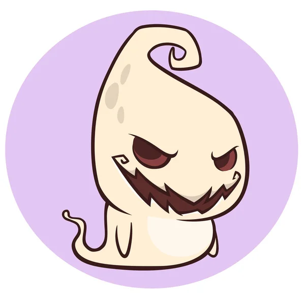 Stygg ghost leende tecknade. Halloween vektorillustration — Stock vektor