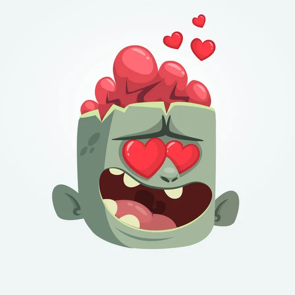 Cartoon zombie in love. Halloween vector illustration — Stock Vector