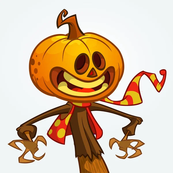 Abóbora de Halloween. Vector jack-o-lanterna mascote personagem — Vetor de Stock