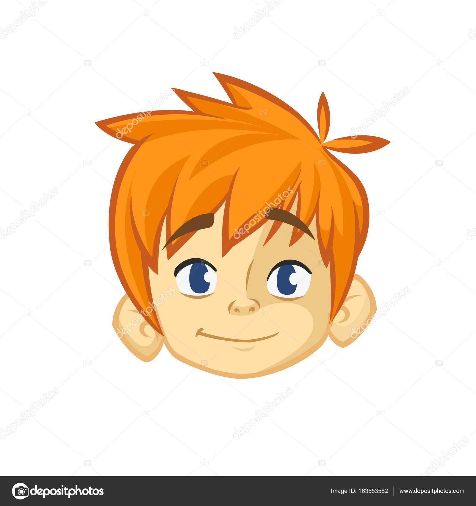Dessin animé petit garçon aux cheveux roux. Illustration vectorielle du