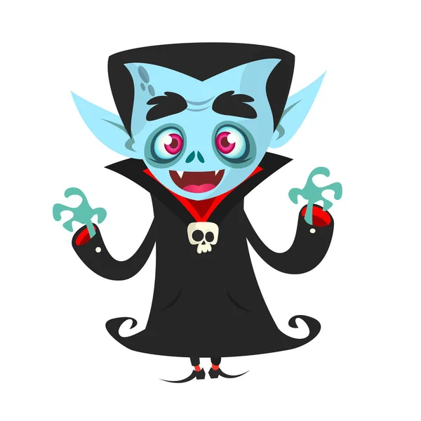 Feliz vampiro de dibujos animados. Ilustración vectorial aislada — Vector de stock