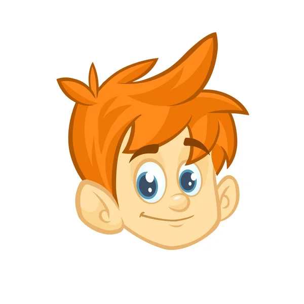 Cartoon small red hair blond boy. Vector illustration of young teenager