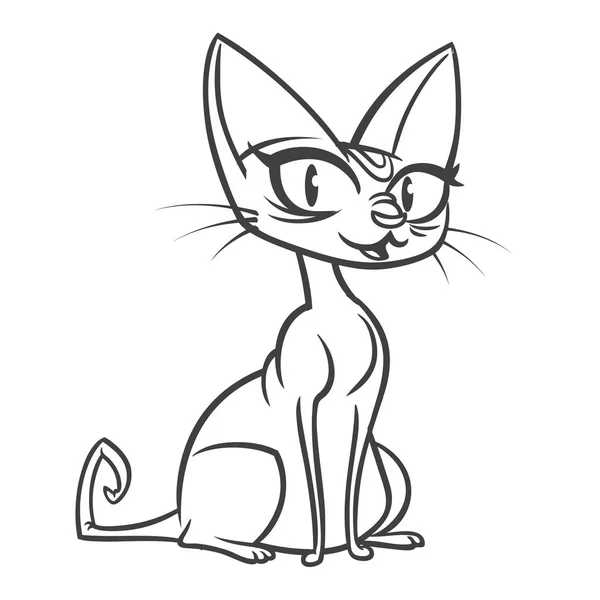Kreslená kočka Spinx nastínil. Vektorové ilustrace sphynx Kočka omalovánky — Stockový vektor