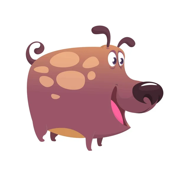 Bulldog dos desenhos animados ou cão pugilista. Ilustração vetorial. Design para ícone ou adesivo — Vetor de Stock