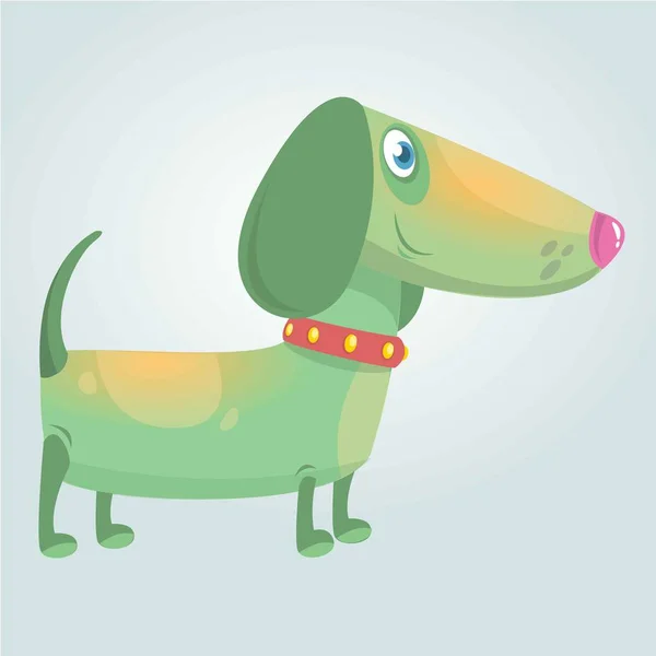 Cartoon niedlichen reinrassigen Dackel Hund Maskottchen. Vektor-Illustration isoliert auf weißem Hintergrund — Stockvektor