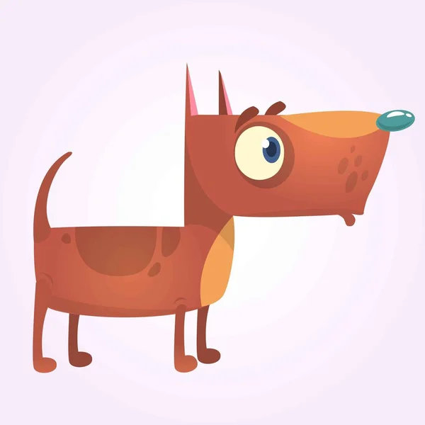 Mascote de cão Pitbull marrom dos desenhos animados. Ilustração vetorial —  Vetores de Stock