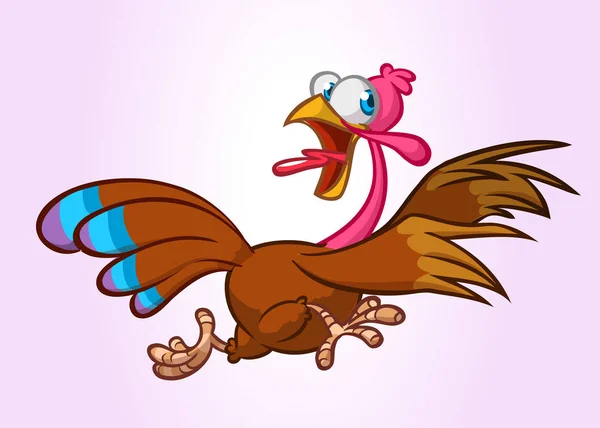 Turkiet fly seriefiguren med kontur. Thanksgiving vektorillustration konturer isolerade på whit — Stock vektor