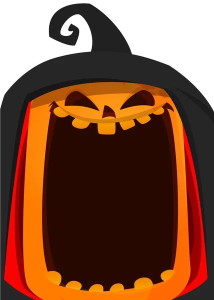 Fröhliches Halloween-Plakat. Vektor-Illustration von Jack o Laterne Kürbiskopf — Stockvektor