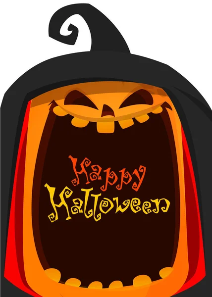 Narancssárga sütőtök faragott phantom (Jack O Lantern). a díszíteni üdvözlés kártya, poszter, zászló halloween fesztivál októberben. lapos kivitel vektoros illusztráció — Stock Vector