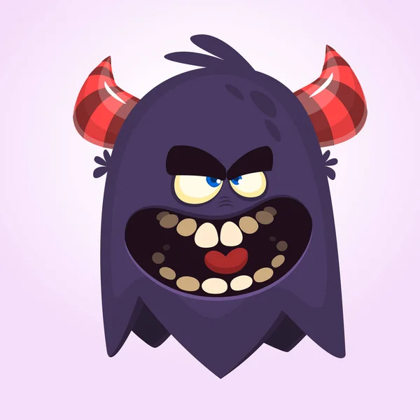 Nettes Cartoon-Monster. Wütendes fliegendes Monster mit großem Maul. Vektorillustration zu Halloween — Stockvektor