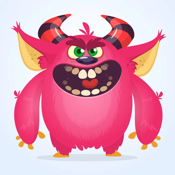 Carino il mostro dei cartoni animati. Troll vettoriale o personaggio gremlin. Design di Halloween — Vettoriale Stock