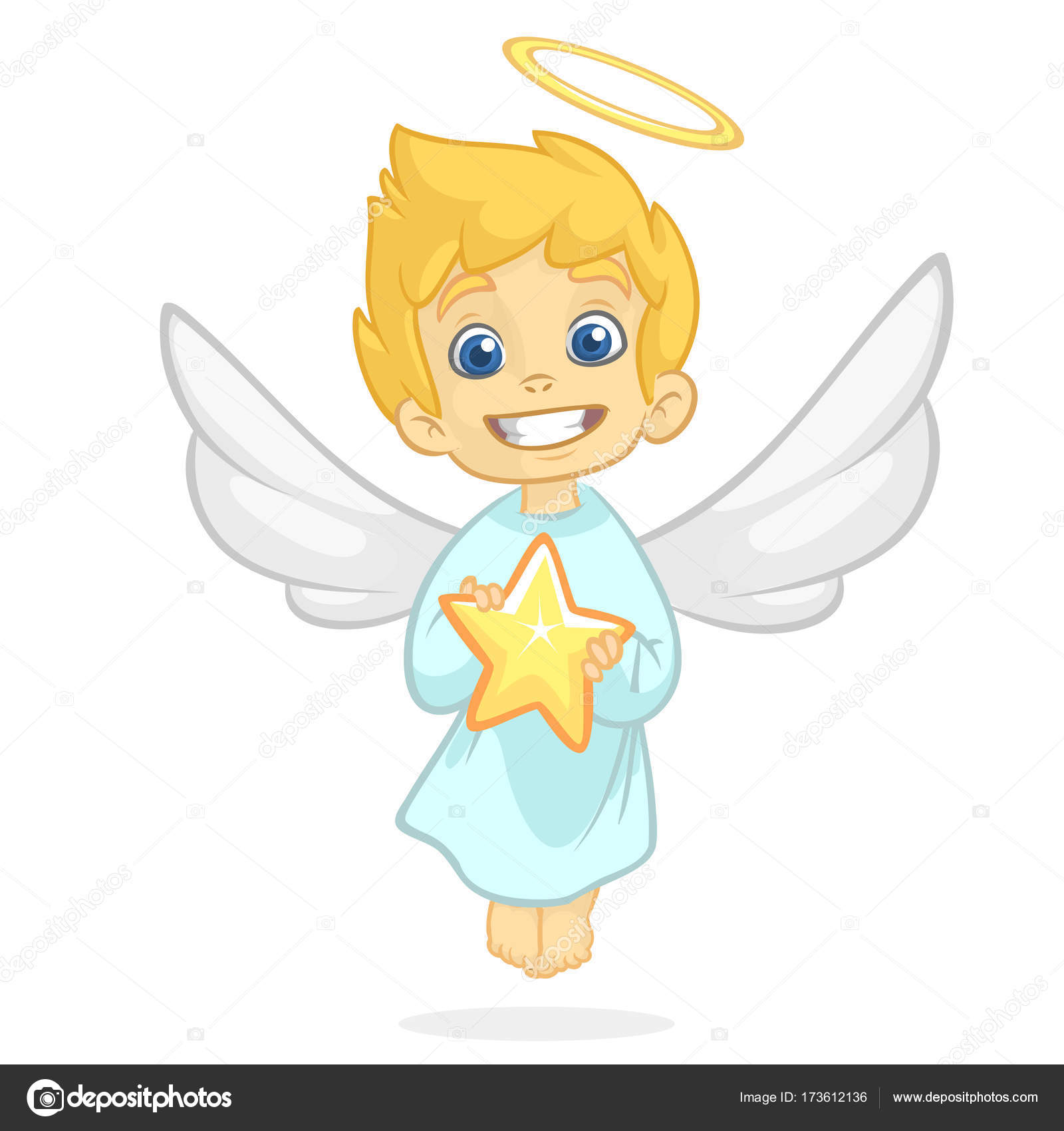 Ilustração dos desenhos animados de um anjo bonito segurando