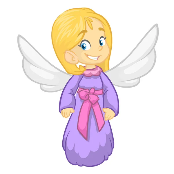 Cute happy Christmas angel character. Vector illustration isolated — Stock Vector