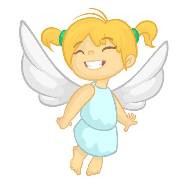 Dessin animé Joyeux personnage d'ange de Noël. Illustration vectorielle isolée . — Image vectorielle