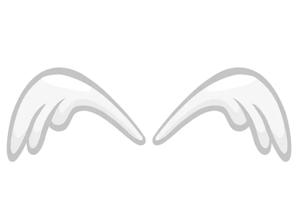 Mão desenhada anjo ou asa de pássaro. Elemento de desenho delineado isolado no fundo branco. Ilustração vetorial . —  Vetores de Stock