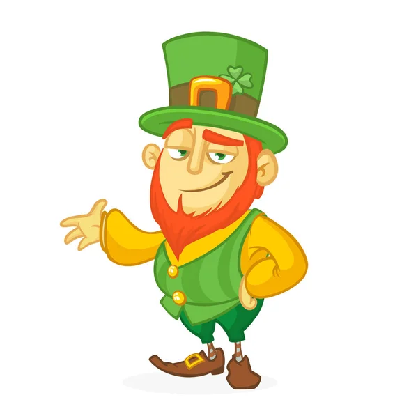 Cartoon grappige kabouter. Vector illustratie. St. Patrick 's Dag — Stockvector