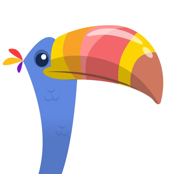 Divertida caricatura de tucán. Ilustración de aves vectoriales — Vector de stock