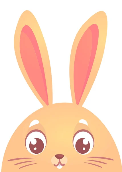 Cute cartoon rabbit. Farm animals. Vector illustration of a Easter holiday bunny face. Easter design — Stock Vector