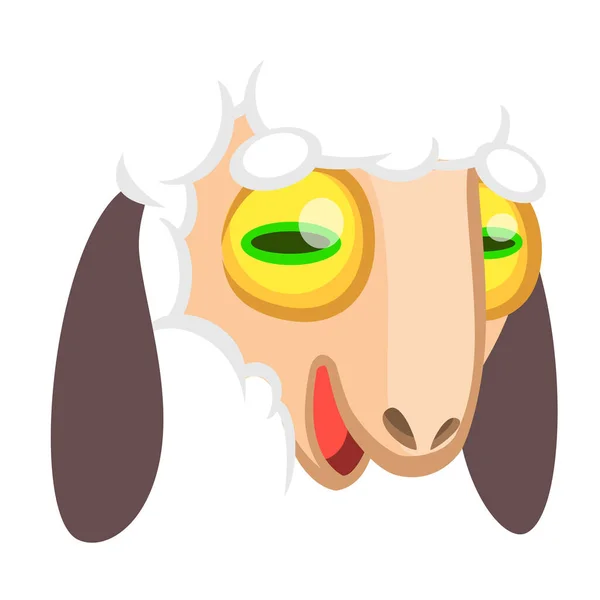 Мультфільм вівці обличчя. Векторна ілюстрація ягнячої голови — стоковий вектор
