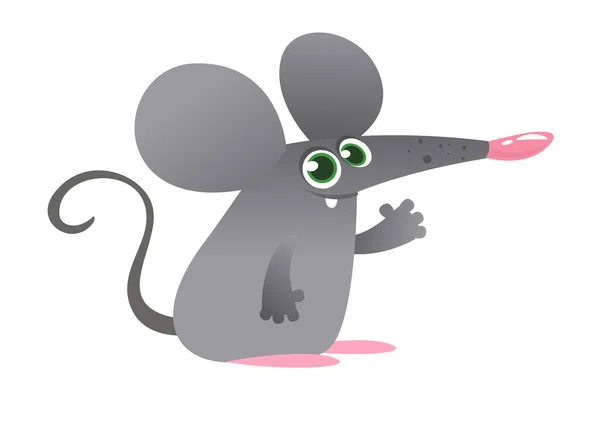 Bonito rato dos desenhos animados. Ilustração vetorial isolada — Vetor de Stock
