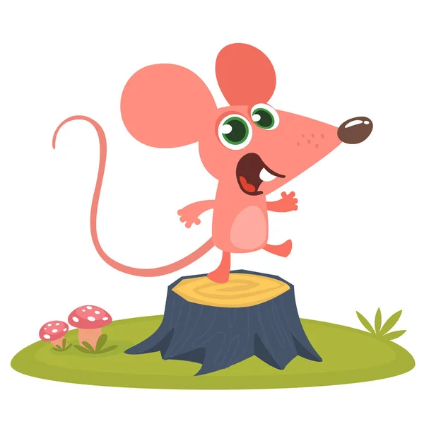 Bonito ratón de dibujos animados. Ilustración vectorial aislada — Vector de stock