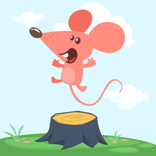 Kreskówka mysz. Wektor ilustracja na białym tle — Wektor stockowy