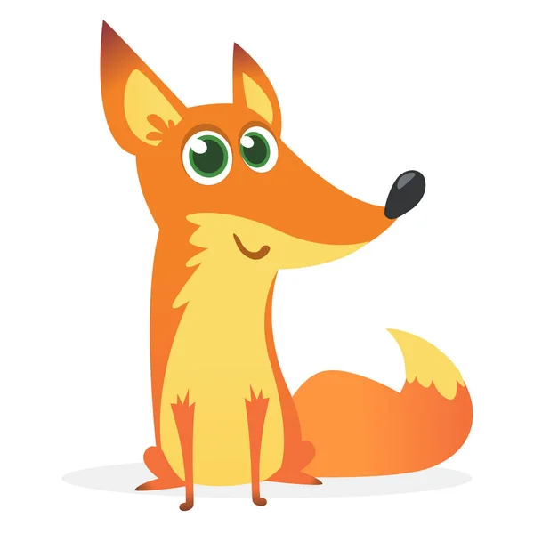 Χαριτωμένο κινούμενα αλεπού. Vector εικονογράφηση — Διανυσματικό Αρχείο