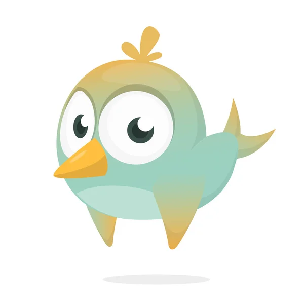 Αστεία κινούμενα σχέδια μπλε πουλί. Εικονογράφηση διανύσματος — Διανυσματικό Αρχείο